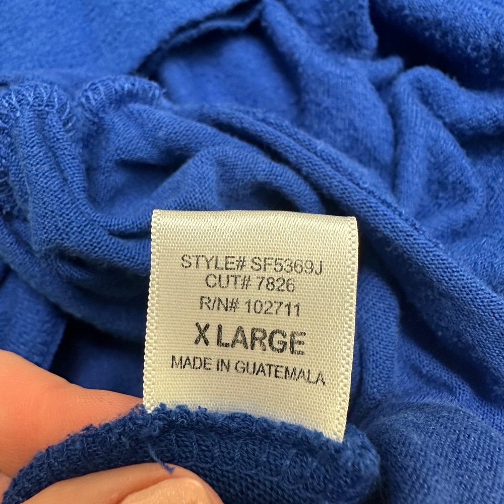 Gibson Royal Blue Long Sleeve Sweater Top with Knot Detail - Picture 4 of 5
